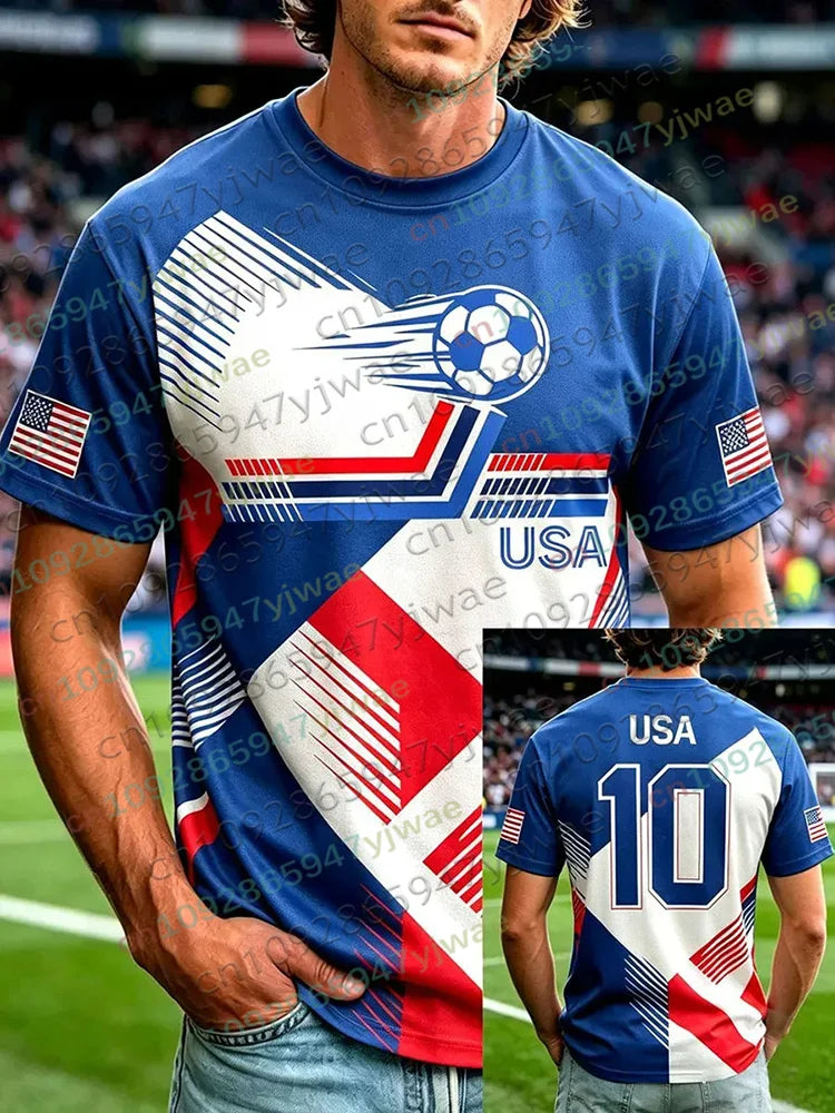 2026 America Soccer Jersey for Men Women USA Flag Special Youth Football Jersey Summer Parent-child Competition Training Tshirt