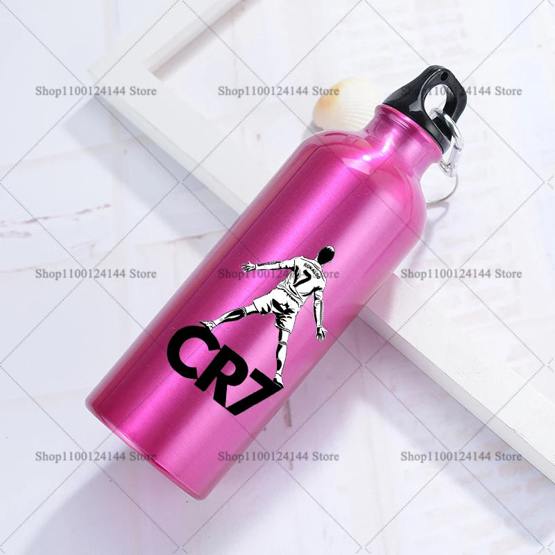 Football Star Ronaldos Aluminum Outdoor Sport Water Bottle CR7 Drinking Kettle Drinking Cup Leakproof Water Jug for Running Gift