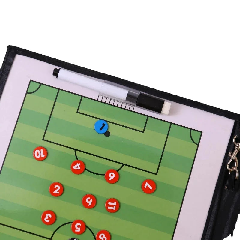 Sports Coach Tactical Board Magnetic Leather Football Basketball Soccer Training Teaching Board With Tape Pen Team Sports Tool