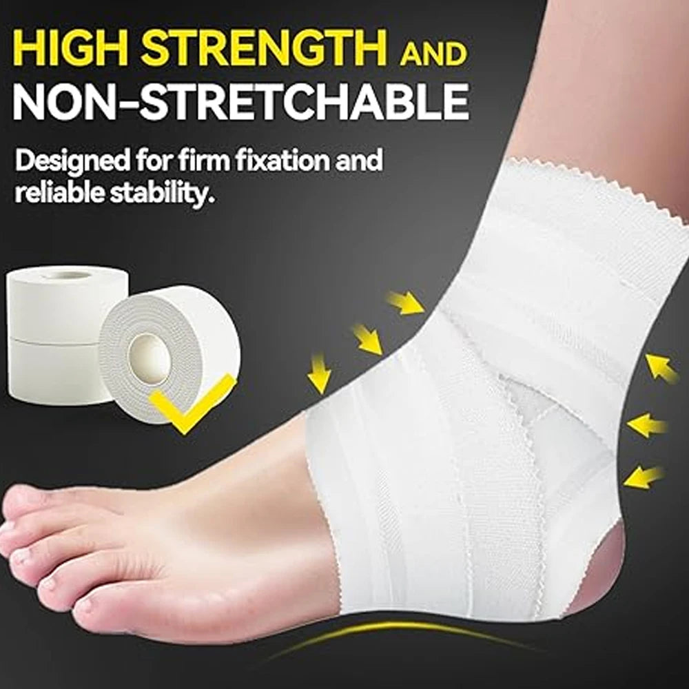4-Rolls Athletic Sports Tape | Very Strong Easy Tear NO Sticky Residue | Best Tape for Athlete & Trainers | Fingers Ankles Wrist