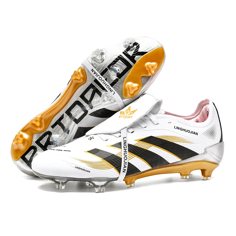 New Men Sport Soccer Shoes Training Boys Football Boots Outdoor Adult Long Spikes Non Slip Cleats Breathable Match Comfortable