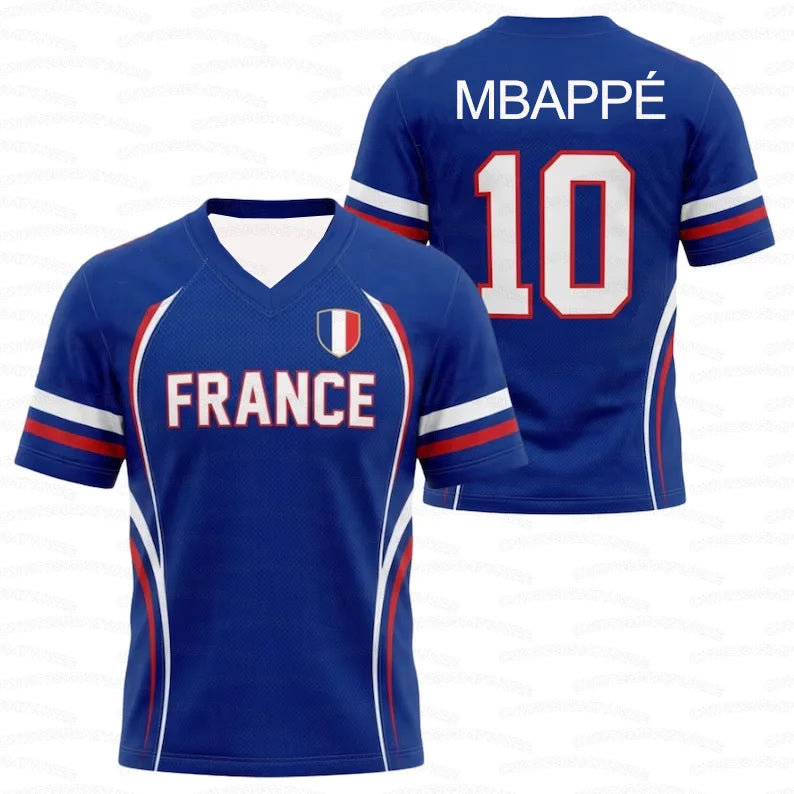 2026 Summer Men's & Women's Matching French Football Jersey Outdoor Training Quick-Dry Breathable Sports T-Shirt Football Fan