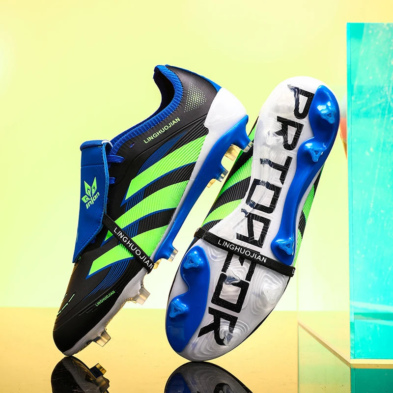 New Men Sport Soccer Shoes Training Boys Football Boots Outdoor Adult Long Spikes Non Slip Cleats Breathable Match Comfortable
