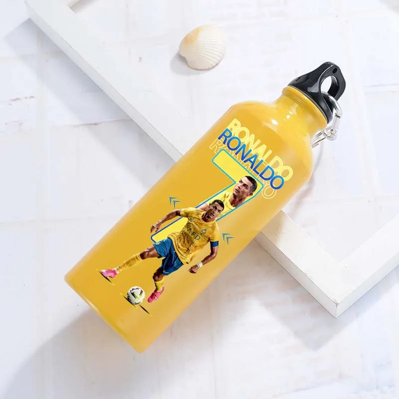 CR7 Cristiano Ronaldo Aluminum Metal Sports Kettle Men Women Portable Hiking Buckle Insulated Cup Outdoor Travel Water Bottle