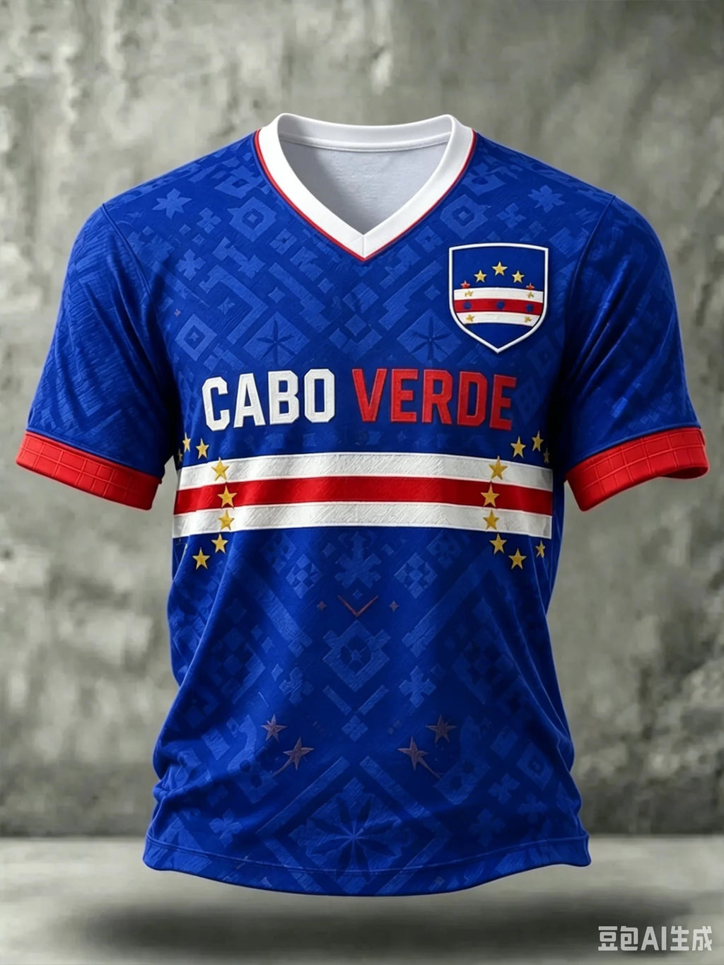 New Cape Verde Football Jersey Men Women V Neck 3D Print Quick Dry Soccer T Shirt Graphic Sports Fan Short Sleeve Training