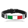 National Flag Bracelet USA France Canada Flags Bangle Adjustable Silicone Sports Bracelets Wristband For Men Jewelry