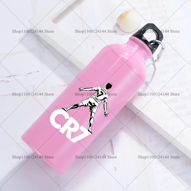 Football Star Ronaldos Aluminum Outdoor Sport Water Bottle CR7 Drinking Kettle Drinking Cup Leakproof Water Jug for Running Gift