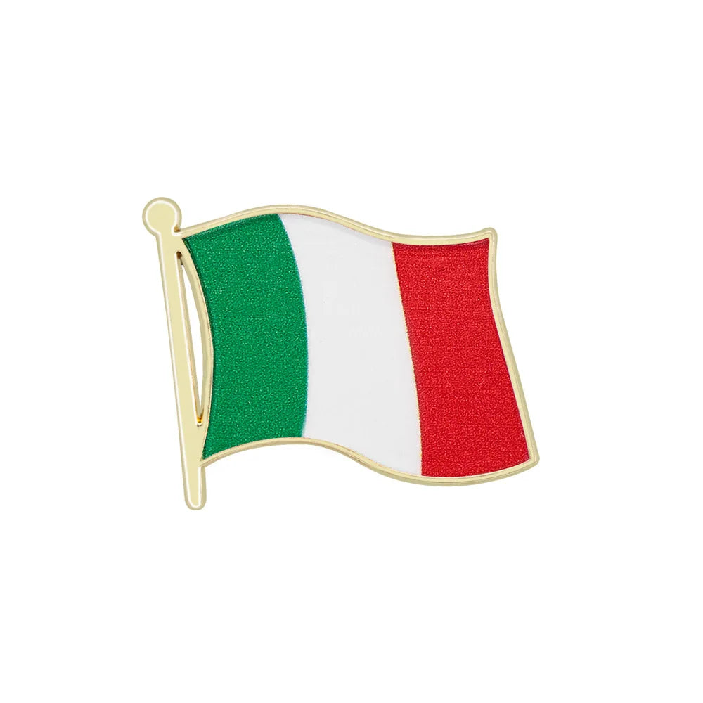 Flag Brooch Zinc Alloy Enamel UV Printed UK France USA Spain Flag Pin Badge for DIY Memorial Decoration Multi-function Clothes