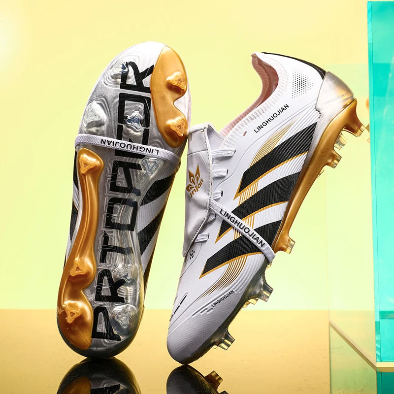 New Men Sport Soccer Shoes Training Boys Football Boots Outdoor Adult Long Spikes Non Slip Cleats Breathable Match Comfortable
