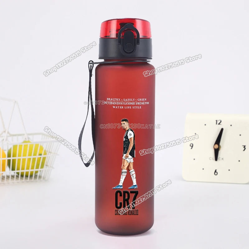 650ml CR7 Children Water Bottle Soccer Star Ronaldo Kids Straw Cup Outdoor Sport Boy Girl Drink Bottle School Leak Proof Jugs