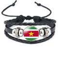 2024 South American Flag Bracelet for Men Venezuela Chile Argentina Bolivia Colombia Peru Brazil Charm Leather Multilayer Bangle