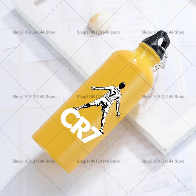 Football Star Ronaldos Aluminum Outdoor Sport Water Bottle CR7 Drinking Kettle Drinking Cup Leakproof Water Jug for Running Gift