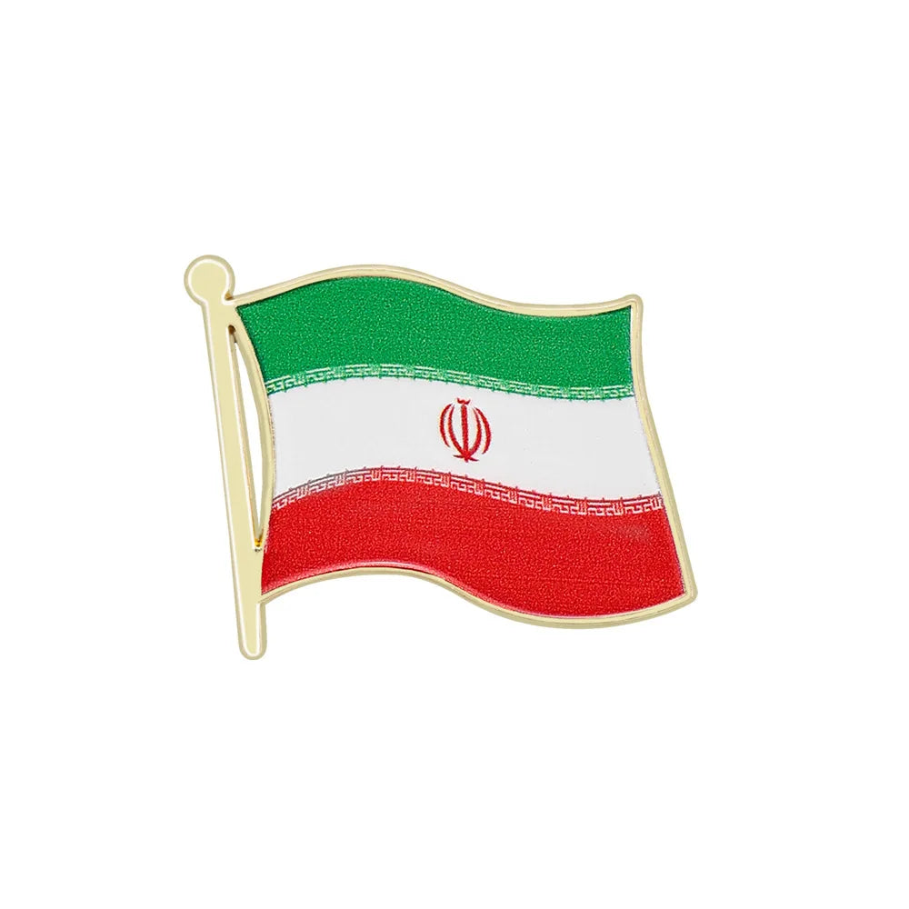 Flag Brooch Zinc Alloy Enamel UV Printed UK France USA Spain Flag Pin Badge for DIY Memorial Decoration Multi-function Clothes