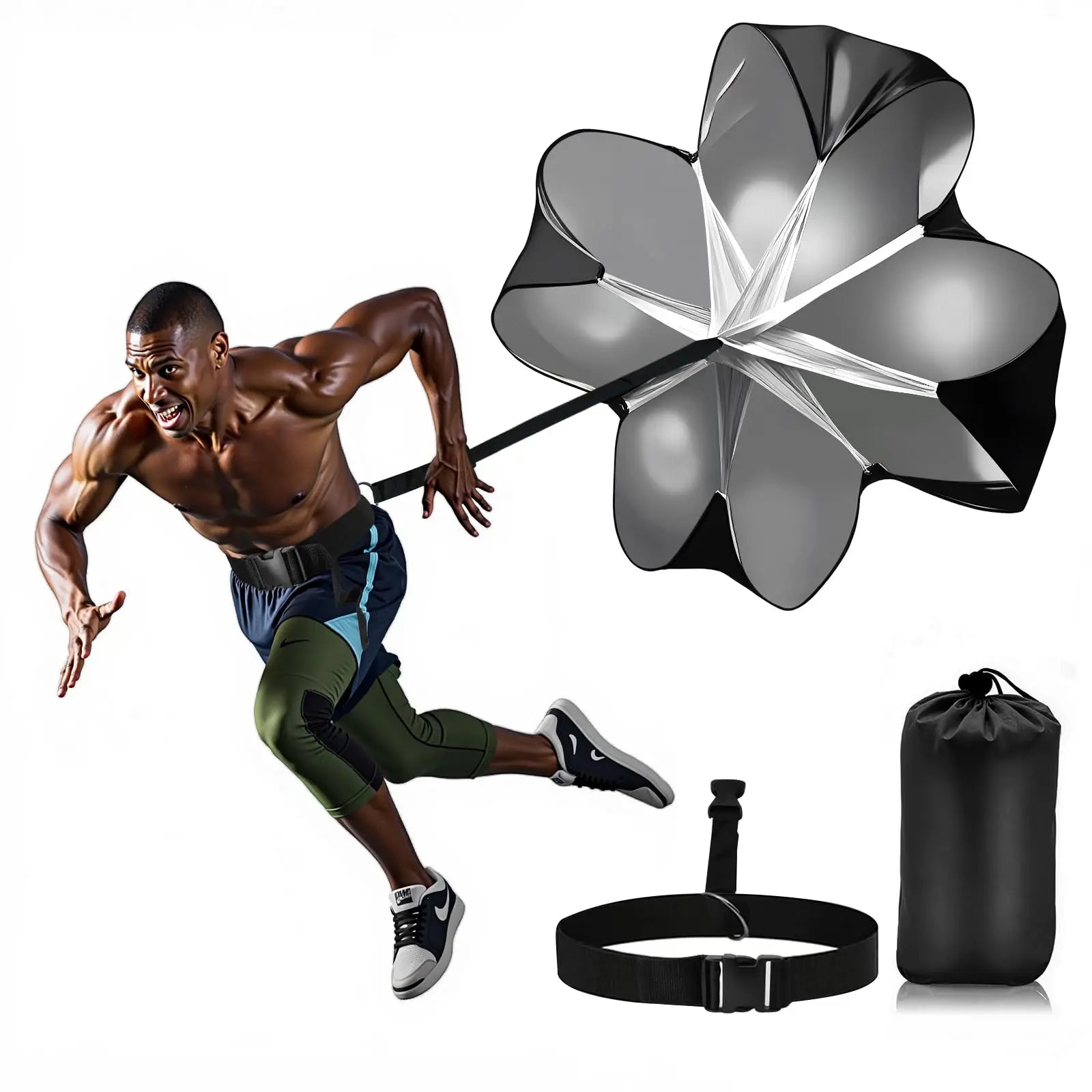 Buckle Belt Speed Parachute Agility Speed Training Umbrella Football Soccer Kick Resistance Rope Running Chute Obstacles Tool