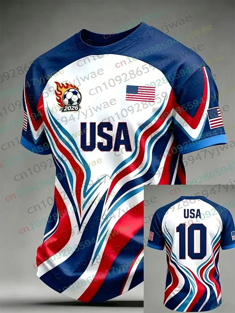 2026 America Soccer Jersey for Men Women USA Flag Special Youth Football Jersey Summer Parent-child Competition Training Tshirt