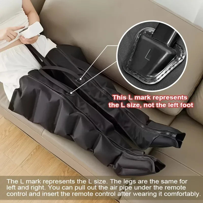 Air Compression Leg & Foot Massager Boots with Heat Therapy