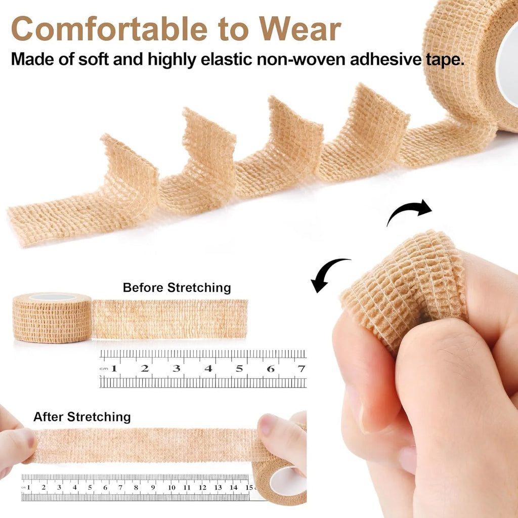 Big Toe Bandage Wrap Stretchy Toe Tape Protect Toes & Fingers from Pain Relief Self Adhesive Bandage Wrap Suitable for Thumb, Wr