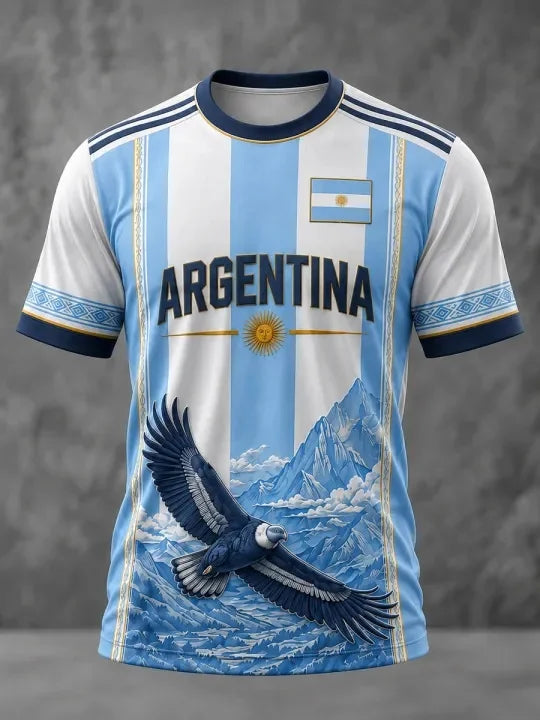 2026 New Argentina National Football Jersey Casual Sports Training Fan Quick Drying T-shirt for  Family Matching Y2k comfortable