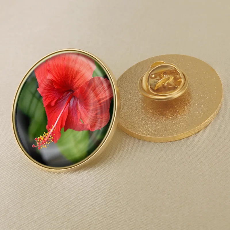 Haiti Haitians Map Flag National Emblem National Flower Brooches Badges Lapel Pins