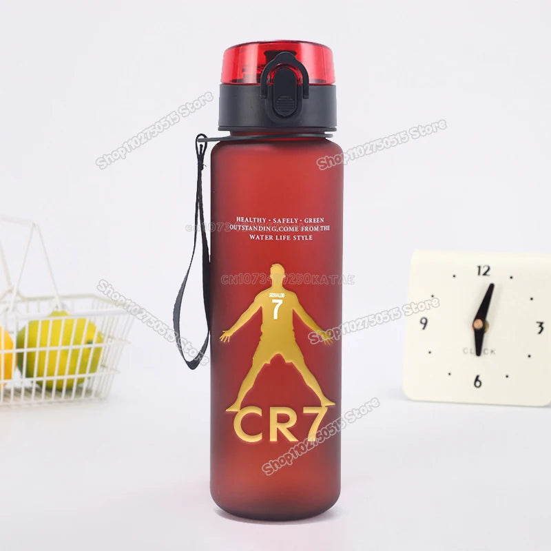 650ml CR7 Children Water Bottle Soccer Star Ronaldo Kids Straw Cup Outdoor Sport Boy Girl Drink Bottle School Leak Proof Jugs