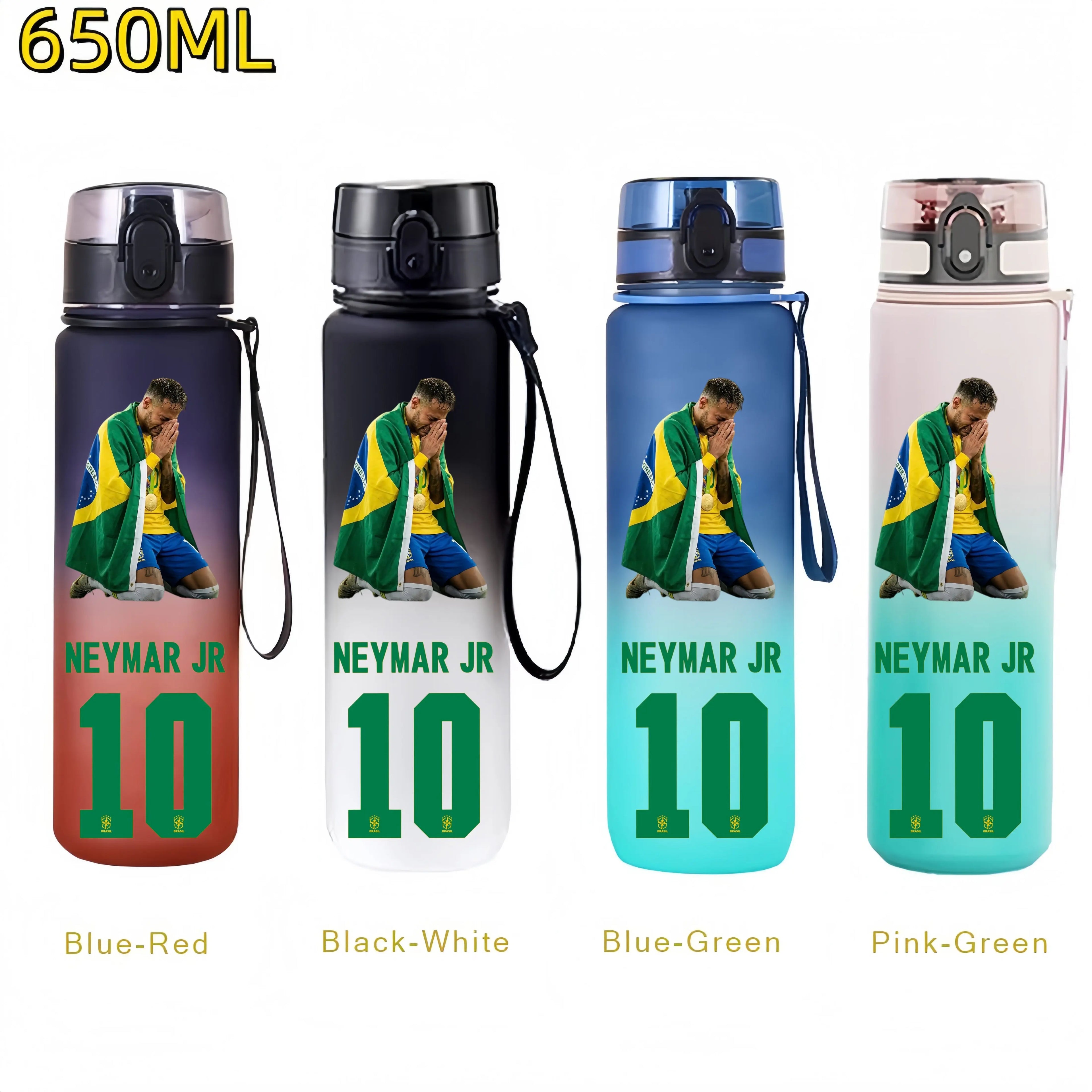 650MLRonaldo Messi Mbappé Sports Water Bottle Bulbasaur Squirtle Drinking Bottles Travel Cycling Hiking Exercise Gym Jugs
