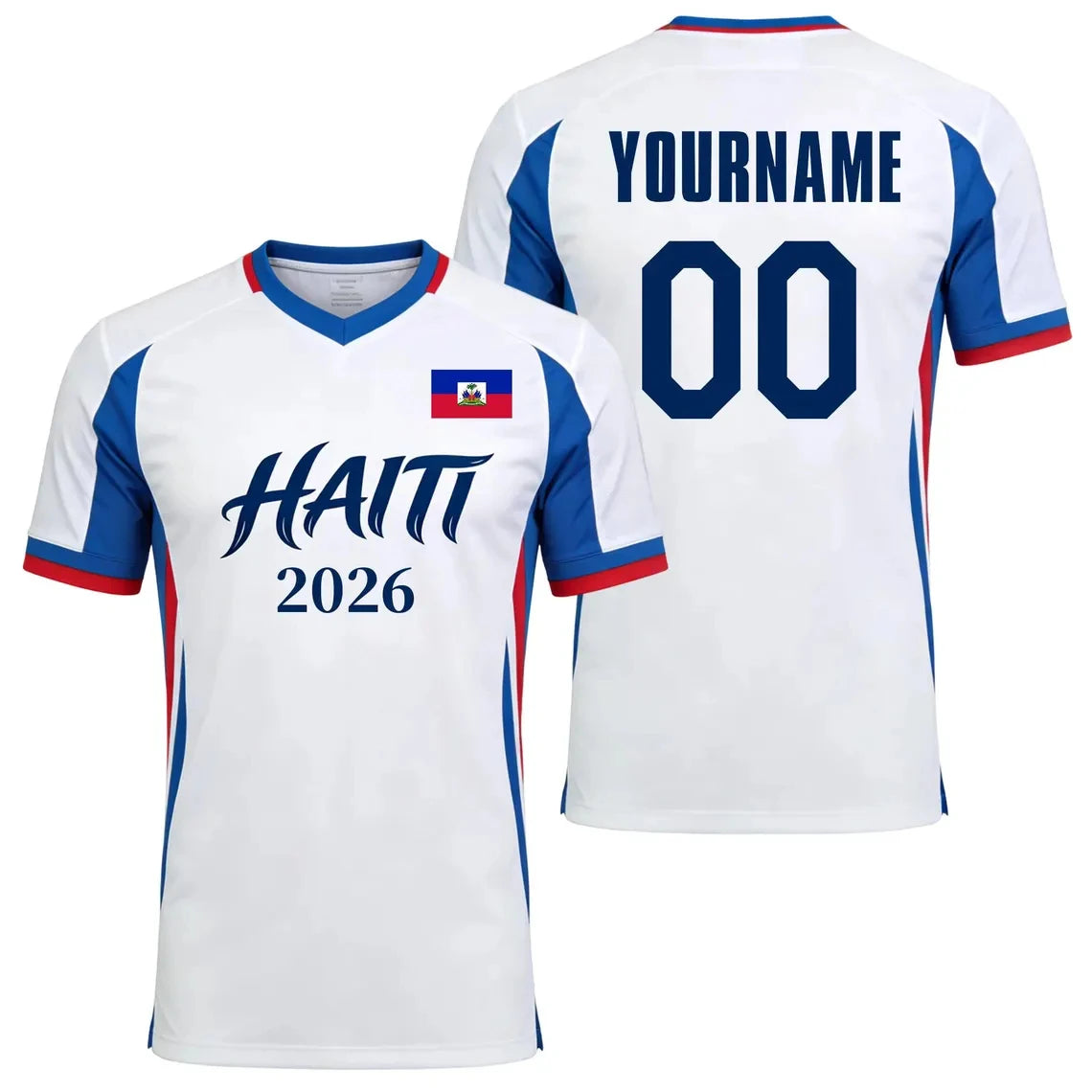Custom Haiti 2026 Football Jersey Personalized Diy Name Number Haitian Soccer T Shirts Quick Dry Loose Short Sleeve Sports Tees
