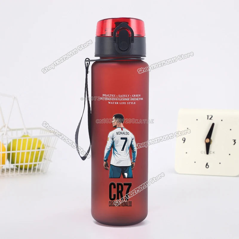 650ml CR7 Children Water Bottle Soccer Star Ronaldo Kids Straw Cup Outdoor Sport Boy Girl Drink Bottle School Leak Proof Jugs