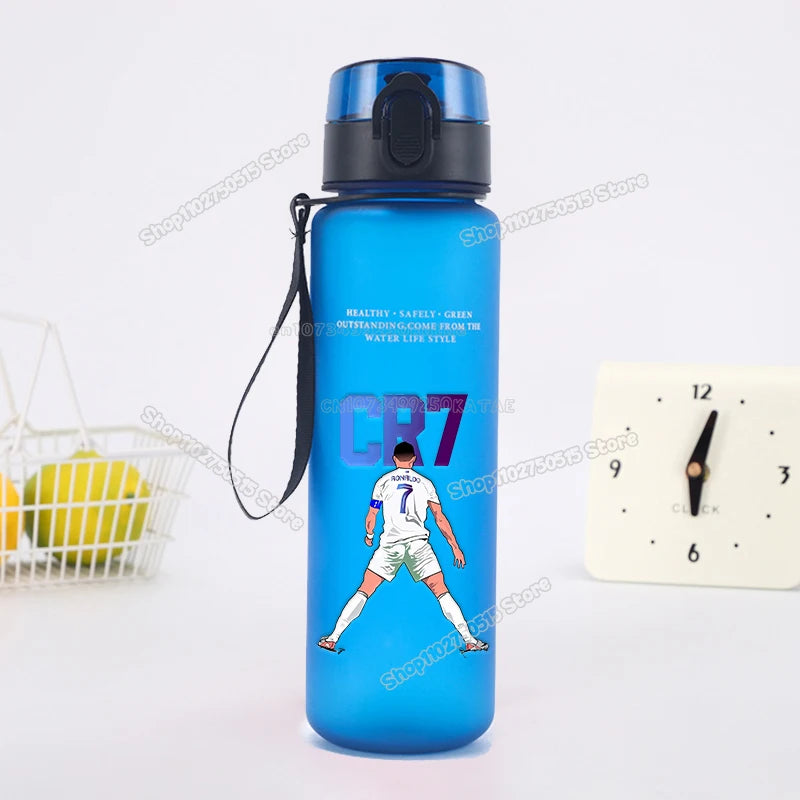 650ml CR7 Children Water Bottle Soccer Star Ronaldo Kids Straw Cup Outdoor Sport Boy Girl Drink Bottle School Leak Proof Jugs