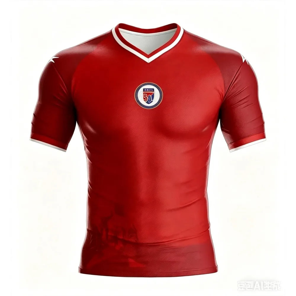 2026 Haiti Soccer Jersey Short Sleeve Sport T-Shirt Gym Training Workout Athletic Fitness Running Top Men's Women  Quick Dry Top
