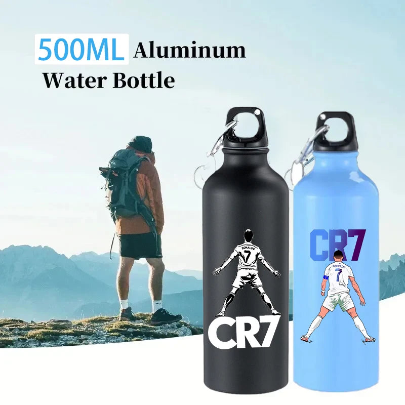 Football Star Ronaldos Aluminum Outdoor Sport Water Bottle CR7 Drinking Kettle Drinking Cup Leakproof Water Jug for Running Gift