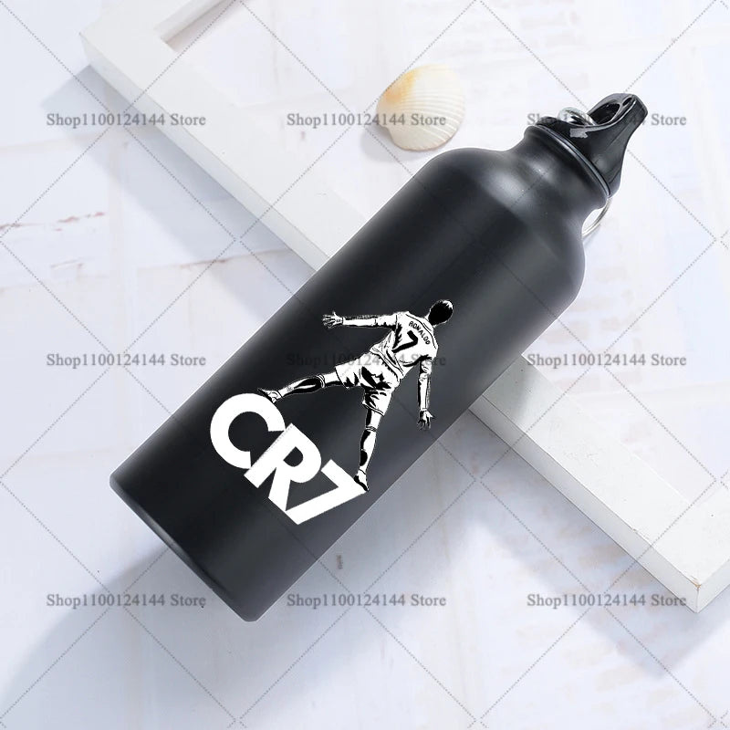 Football Star Ronaldos Aluminum Outdoor Sport Water Bottle CR7 Drinking Kettle Drinking Cup Leakproof Water Jug for Running Gift