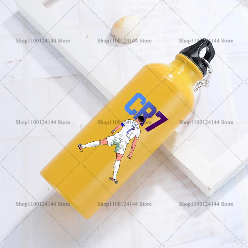 Football Star Ronaldos Aluminum Outdoor Sport Water Bottle CR7 Drinking Kettle Drinking Cup Leakproof Water Jug for Running Gift