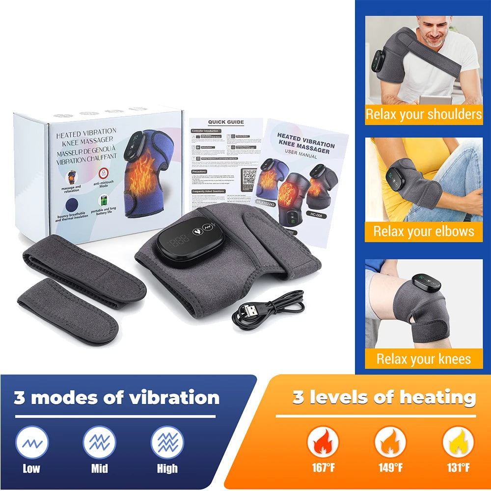 Cordless Heated Knee Massager & Recovery Wrap