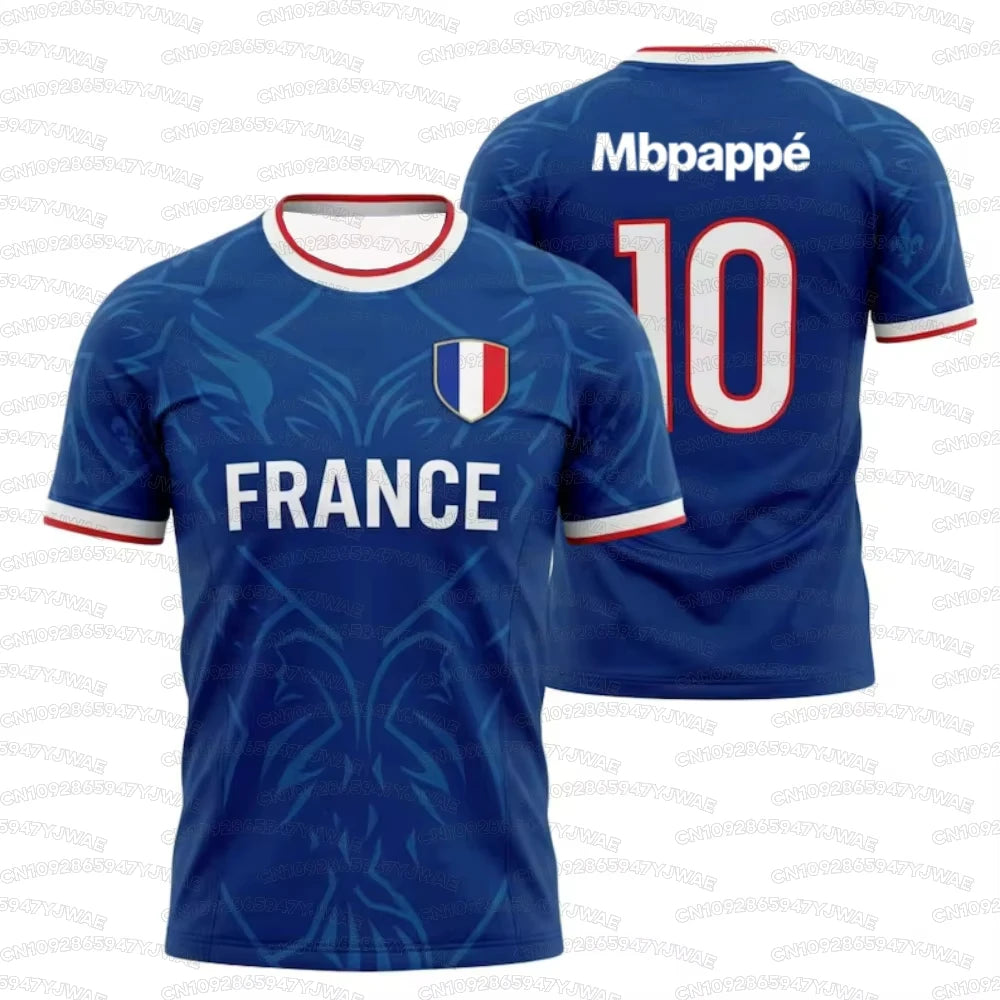 2026 Summer Men's & Women's Matching French Football Jersey Outdoor Training Quick-Dry Breathable Sports T-Shirt Football Fan