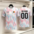 2026 New Bel Flag Print Soccer Jersey Summer Men's Quick-Drying Breathable Soccer Training T-shirt Unisex Casual Sports Tops