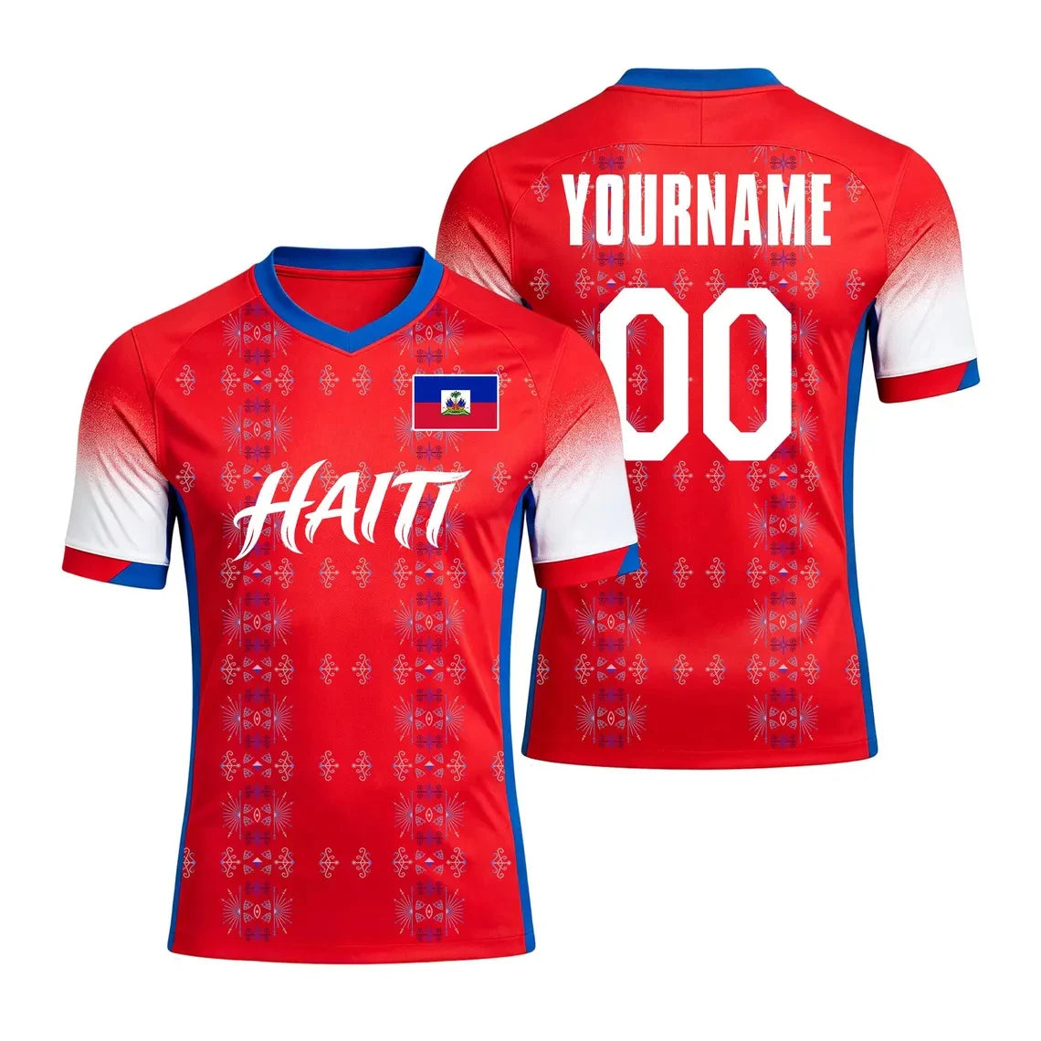 Custom Haiti 2026 Football Jersey Personalized Diy Name Number Haitian Soccer T Shirts Quick Dry Loose Short Sleeve Sports Tees