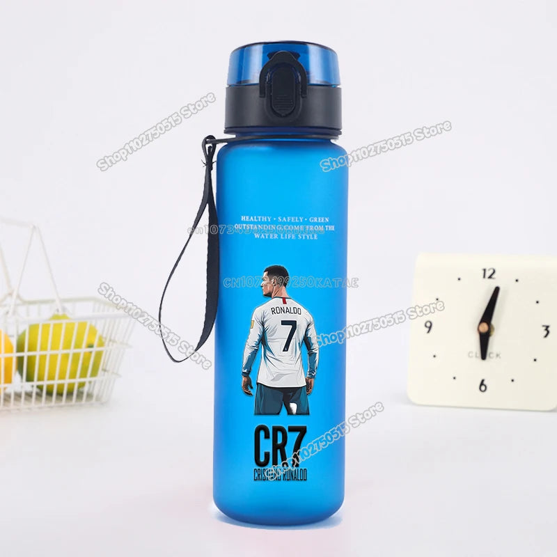 650ml CR7 Children Water Bottle Soccer Star Ronaldo Kids Straw Cup Outdoor Sport Boy Girl Drink Bottle School Leak Proof Jugs