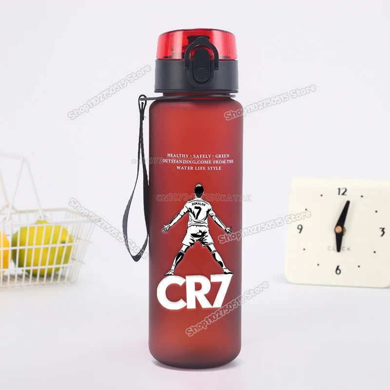 650ml CR7 Children Water Bottle Soccer Star Ronaldo Kids Straw Cup Outdoor Sport Boy Girl Drink Bottle School Leak Proof Jugs