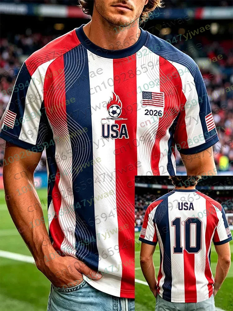 2026 America Soccer Jersey for Men Women USA Flag Special Youth Football Jersey Summer Parent-child Competition Training Tshirt