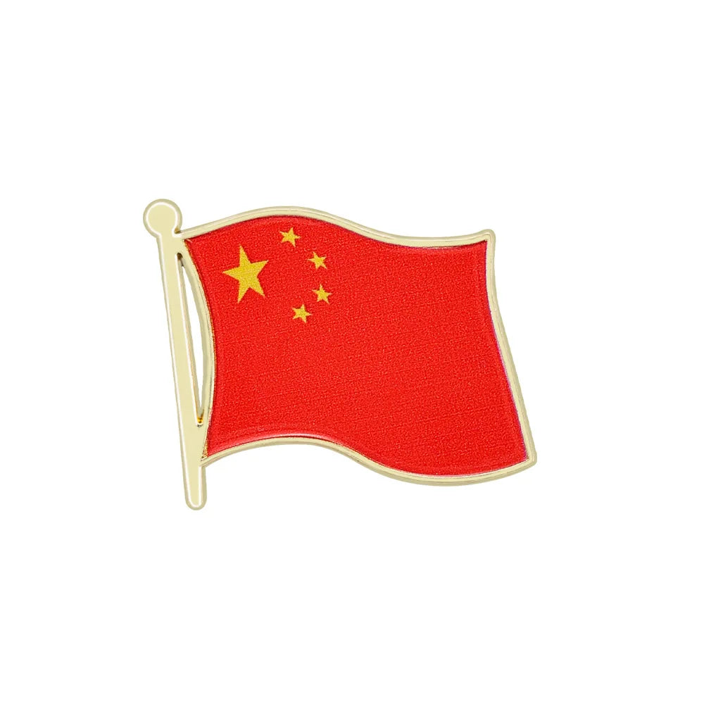 Flag Brooch Zinc Alloy Enamel UV Printed UK France USA Spain Flag Pin Badge for DIY Memorial Decoration Multi-function Clothes
