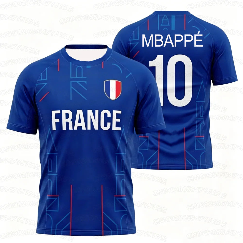 2026 Summer Men's & Women's Matching French Football Jersey Outdoor Training Quick-Dry Breathable Sports T-Shirt Football Fan