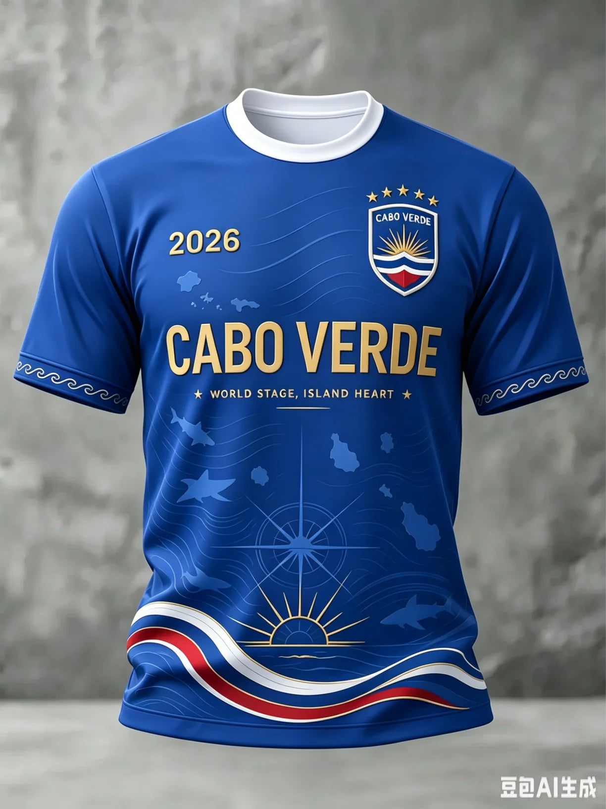 New Cape Verde Football Jersey Men Women V Neck 3D Print Quick Dry Soccer T Shirt Graphic Sports Fan Short Sleeve Training