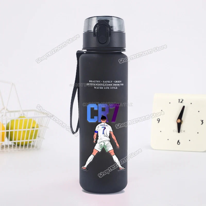 650ml CR7 Children Water Bottle Soccer Star Ronaldo Kids Straw Cup Outdoor Sport Boy Girl Drink Bottle School Leak Proof Jugs