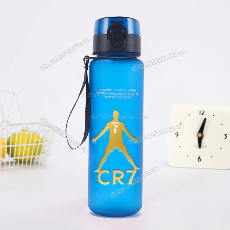 650ml CR7 Children Water Bottle Soccer Star Ronaldo Kids Straw Cup Outdoor Sport Boy Girl Drink Bottle School Leak Proof Jugs