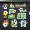 12Pcs Soccer Themed Charms Assortment Enamel Football Pendants for Bracelet Earring Craft