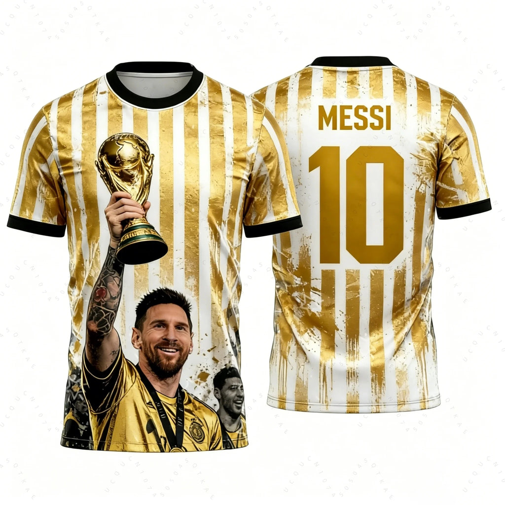 Messi No. 10 Championship Football Jersey Argentina