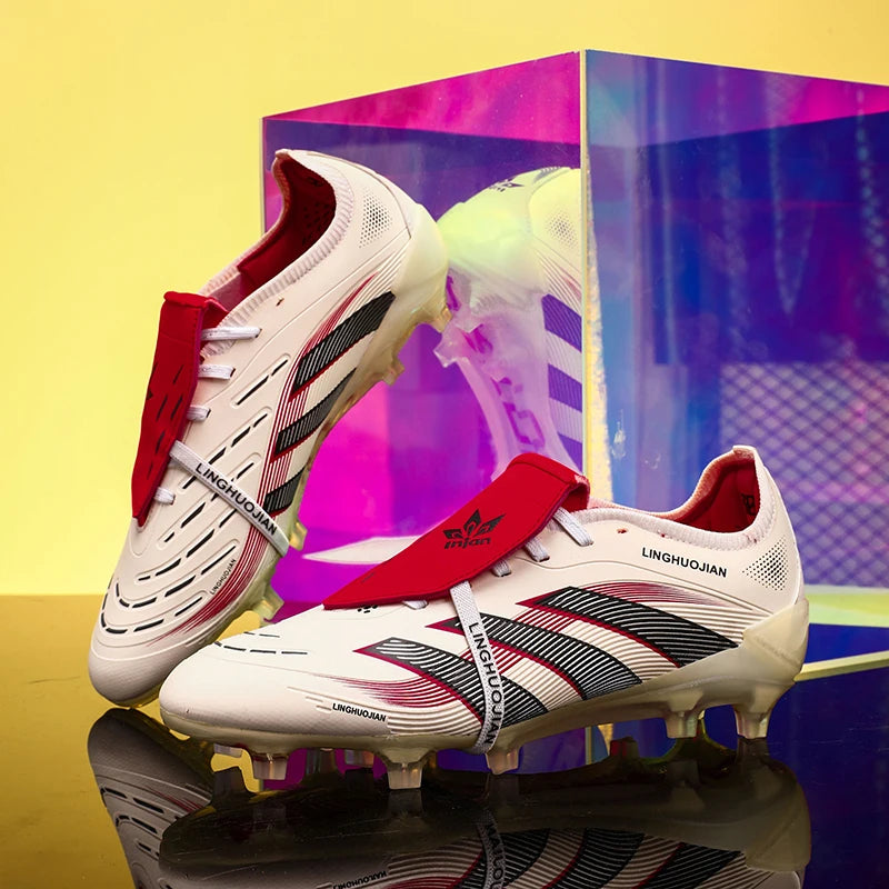 New Men Sport Soccer Shoes Training Boys Football Boots Outdoor Adult Long Spikes Non Slip Cleats Breathable Match Comfortable