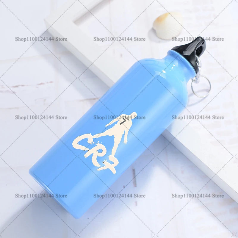 Football Star Ronaldos Aluminum Outdoor Sport Water Bottle CR7 Drinking Kettle Drinking Cup Leakproof Water Jug for Running Gift
