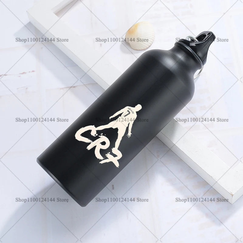 Football Star Ronaldos Aluminum Outdoor Sport Water Bottle CR7 Drinking Kettle Drinking Cup Leakproof Water Jug for Running Gift