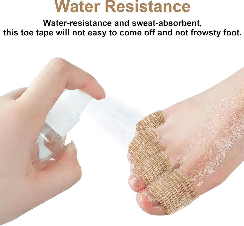 Big Toe Bandage Wrap Stretchy Toe Tape Protect Toes & Fingers from Pain Relief Self Adhesive Bandage Wrap Suitable for Thumb, Wr
